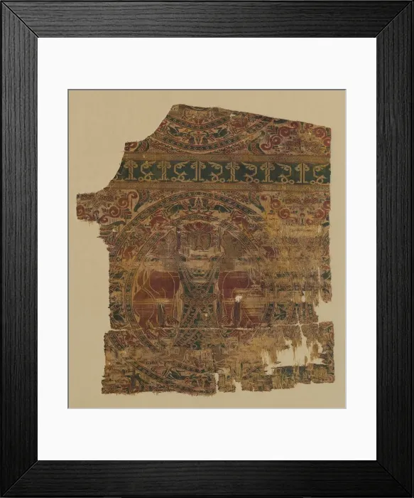 Framed Print : Lampas with lion strangler, from a dalmatic of Saint Bernard Calvo, 1200-1243. Creator: Unknown Framed Print : Lampas with lion strangler, from a dalmatic of Saint Bernard Calvo, 1200-1243. Creator: Unknown