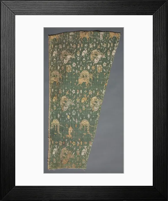 Framed Print : Lampas with scenes of wild animals, late 1500s to early 1600s. Creator: Unknown Framed Print : Lampas with scenes of wild animals, late 1500s to early 1600s. Creator: Unknown