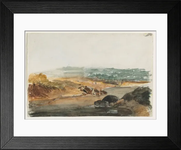 Framed Print : Landscape (recto). Creator: Antoine-Louis Barye (French, 1796-1875) Framed Print : Landscape (recto). Creator: Antoine-Louis Barye (French, 1796-1875)