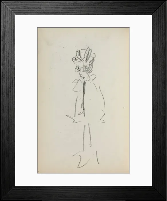 Framed Print : Italian Sketchbook: Standing Woman 3 / 4 View (page 126), 1898-1899. Creator: Maurice Prendergast Framed Print : Italian Sketchbook: Standing Woman 3 / 4 View (page 126), 1898-1899. Creator: Maurice Prendergast