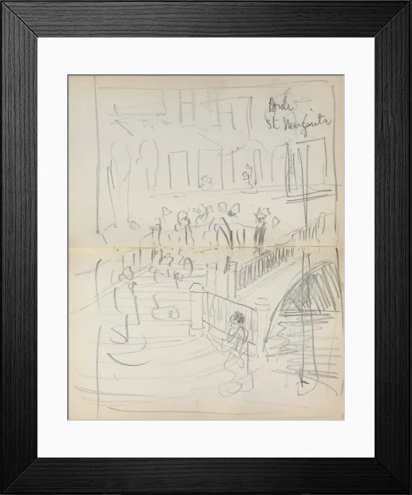 Framed Print : Italian Sketchbook: Bridge St. Margarita (page 67 & 68), 1898-1899 Framed Print : Italian Sketchbook: Bridge St. Margarita (page 67 & 68), 1898-1899