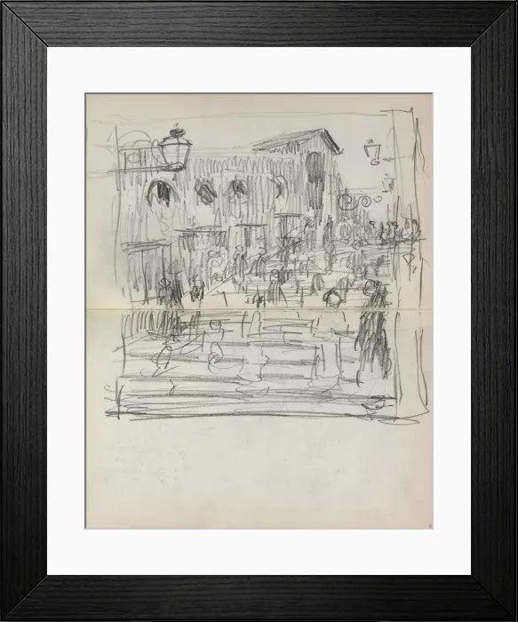 Framed Print : Italian Sketchbook: Bridge with Figures (page 93 & 94), 1898-1899 Framed Print : Italian Sketchbook: Bridge with Figures (page 93 & 94), 1898-1899