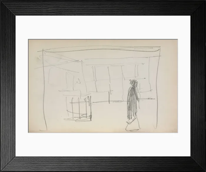 Framed Print : Italian Sketchbook: Figure in an interior (page 175), 1898-1899. Creator: Maurice Prendergast Framed Print : Italian Sketchbook: Figure in an interior (page 175), 1898-1899. Creator: Maurice Prendergast