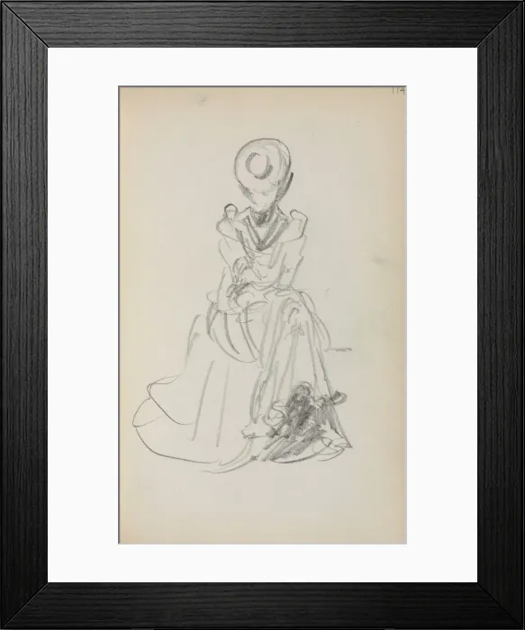 Framed Print : Italian Sketchbook: Seated Woman (page 114), 1898-1899. Creator: Maurice Prendergast (American Framed Print : Italian Sketchbook: Seated Woman (page 114), 1898-1899. Creator: Maurice Prendergast (American