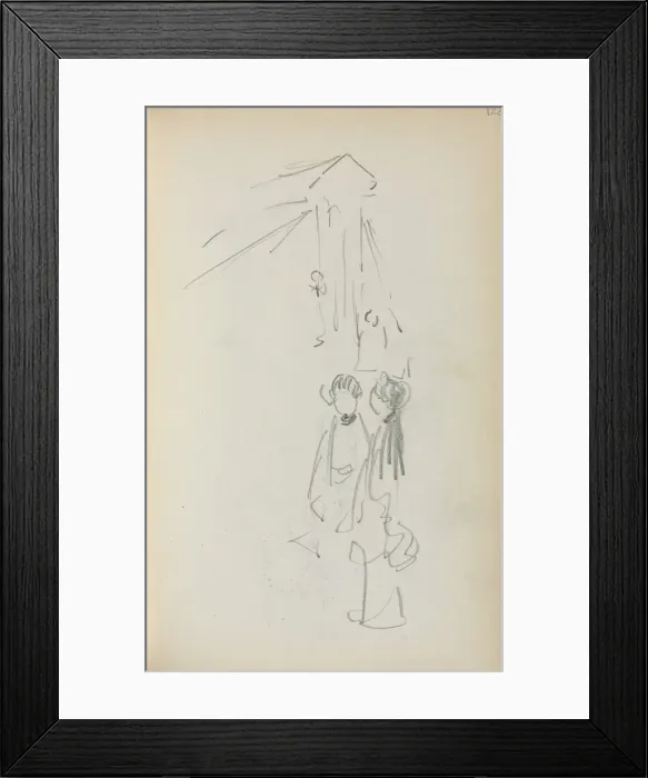 Framed Print : Italian Sketchbook: Figures (page 128), 1898-1899. Creator: Maurice Prendergast (American Framed Print : Italian Sketchbook: Figures (page 128), 1898-1899. Creator: Maurice Prendergast (American