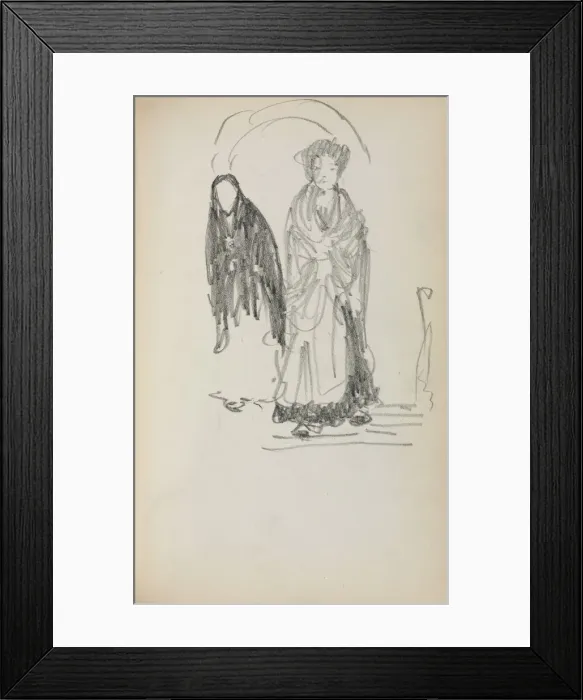 Framed Print : Italian Sketchbook: Two Standing Women (page 123), 1898-1899. Creator: Maurice Prendergast Framed Print : Italian Sketchbook: Two Standing Women (page 123), 1898-1899. Creator: Maurice Prendergast