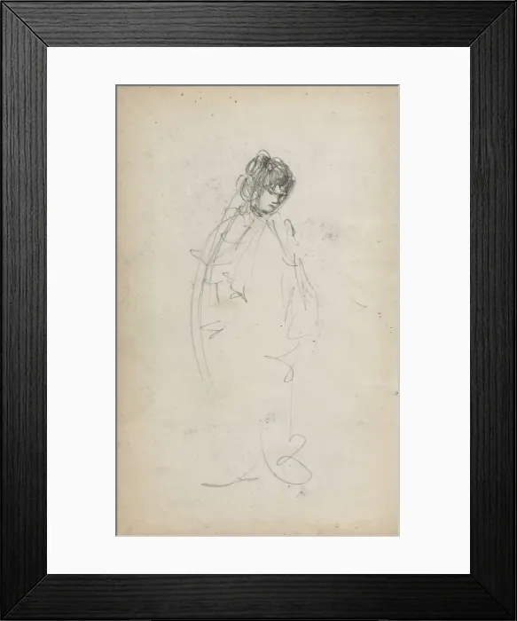 Framed Print : Italian Sketchbook: Standing Woman (page 1), 1898-1899. Creator: Maurice Prendergast (American Framed Print : Italian Sketchbook: Standing Woman (page 1), 1898-1899. Creator: Maurice Prendergast (American