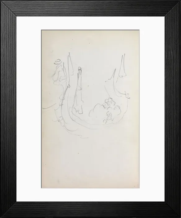 Framed Print : Italian Sketchbook: Gondola (page 35), 1898-1899. Creator: Maurice Prendergast (American Framed Print : Italian Sketchbook: Gondola (page 35), 1898-1899. Creator: Maurice Prendergast (American