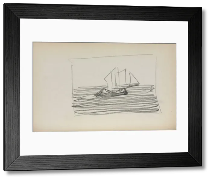 Framed Print : Italian Sketchbook: Sailboat (page 75), 1898-1899. Creator: Maurice Prendergast (American Framed Print : Italian Sketchbook: Sailboat (page 75), 1898-1899. Creator: Maurice Prendergast (American