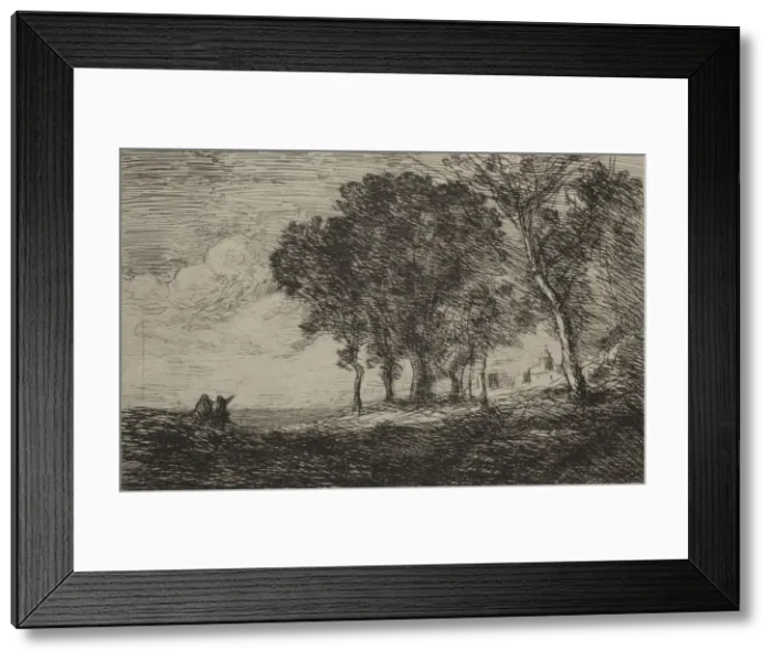 Framed Print : Italian Landscape, c. 1865. Creator: Jean Baptiste Camille Corot (French, 1796-1875) Framed Print : Italian Landscape, c. 1865. Creator: Jean Baptiste Camille Corot (French, 1796-1875)