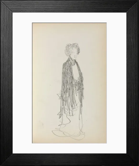 Framed Print : Italian Sketchbook: Standing Woman (page 213), 1898-1899. Creator: Maurice Prendergast (American Framed Print : Italian Sketchbook: Standing Woman (page 213), 1898-1899. Creator: Maurice Prendergast (American