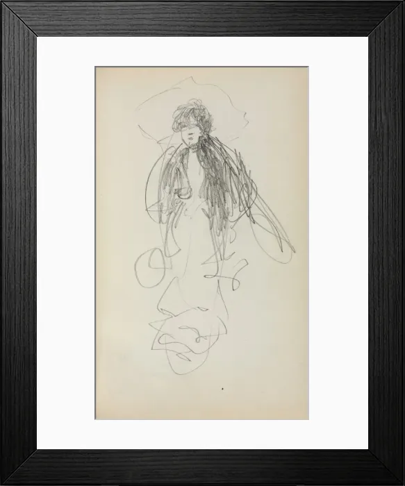 Framed Print : Italian Sketchbook: Standing Woman (page 219), 1898-1899. Creator: Maurice Prendergast (American Framed Print : Italian Sketchbook: Standing Woman (page 219), 1898-1899. Creator: Maurice Prendergast (American