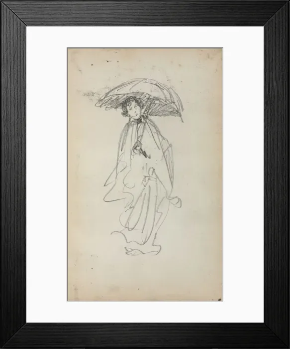 Framed Print : Italian Sketchbook: Standing Woman with Parasol (page 259), 1898-1899 Framed Print : Italian Sketchbook: Standing Woman with Parasol (page 259), 1898-1899
