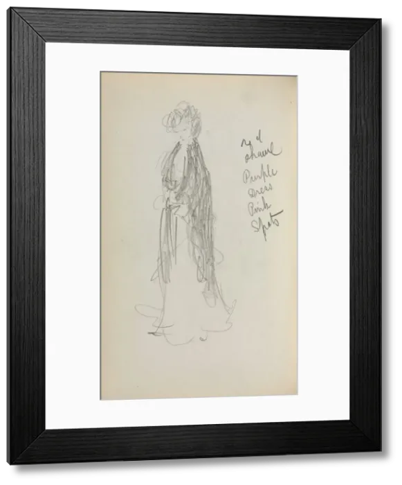 Framed Print : Italian Sketchbook: Standing Woman with Shawl (page 53), 1898-1899. Creator: Maurice Prendergast Framed Print : Italian Sketchbook: Standing Woman with Shawl (page 53), 1898-1899. Creator: Maurice Prendergast