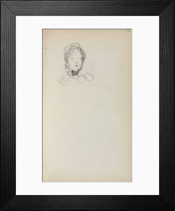 Framed Print : Italian Sketchbook: Head of a Girl (page 176), 1898-1899. Creator: Maurice Prendergast (American Framed Print : Italian Sketchbook: Head of a Girl (page 176), 1898-1899. Creator: Maurice Prendergast (American