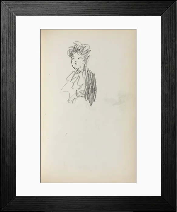 Framed Print : Italian Sketchbook: Woman, bust length (page 127), 1898-1899. Creator: Maurice Prendergast Framed Print : Italian Sketchbook: Woman, bust length (page 127), 1898-1899. Creator: Maurice Prendergast