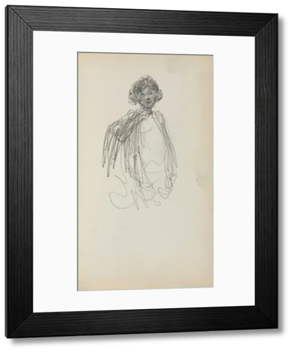 Framed Print : Italian Sketchbook: Woman, waist length (page 217), 1898-1899. Creator: Maurice Prendergast Framed Print : Italian Sketchbook: Woman, waist length (page 217), 1898-1899. Creator: Maurice Prendergast