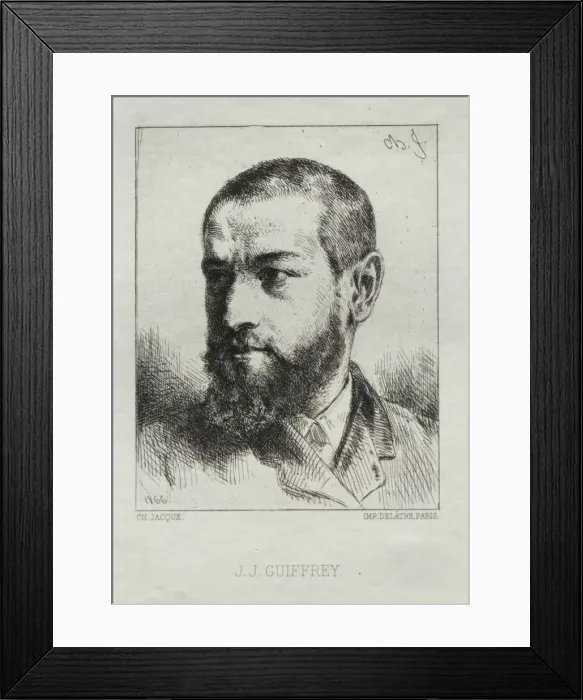 Framed Print : J. J. Guiffrey, 1866. Creator: Charles-Emile Jacque (French, 1813-1894) Framed Print : J. J. Guiffrey, 1866. Creator: Charles-Emile Jacque (French, 1813-1894)