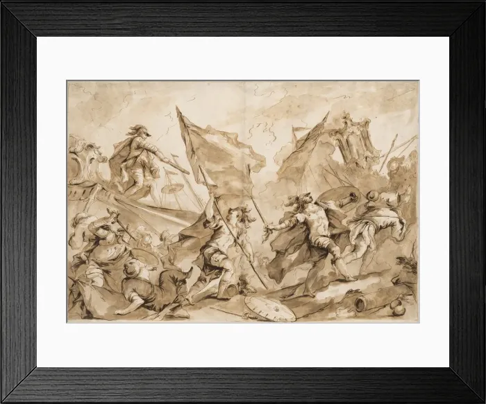 Framed Print : Jacopo Marcello Directing the Assault of Gallipoli, 1750-1760. Creator: Antonio Guardi (Italian Framed Print : Jacopo Marcello Directing the Assault of Gallipoli, 1750-1760. Creator: Antonio Guardi (Italian