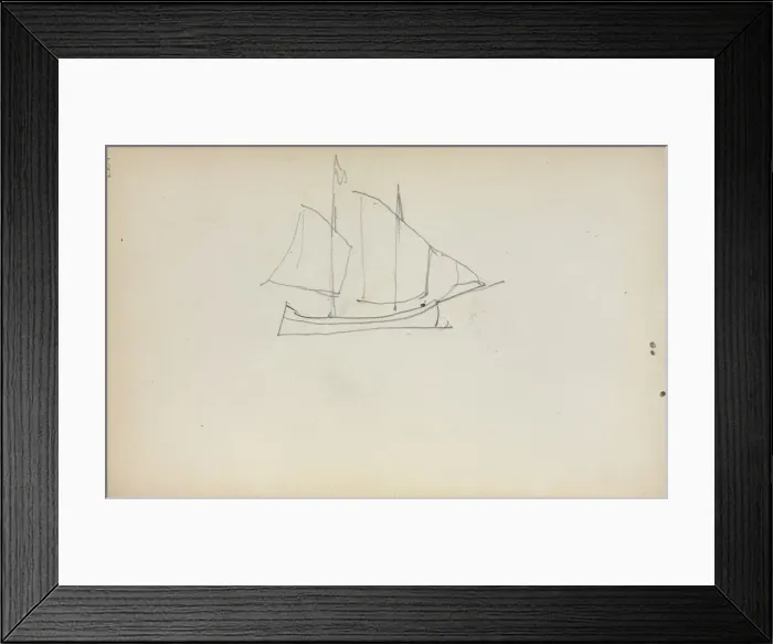 Framed Print : Italian Sketchbook: Sailboat (page 224), 1898-1899. Creator: Maurice Prendergast (American Framed Print : Italian Sketchbook: Sailboat (page 224), 1898-1899. Creator: Maurice Prendergast (American