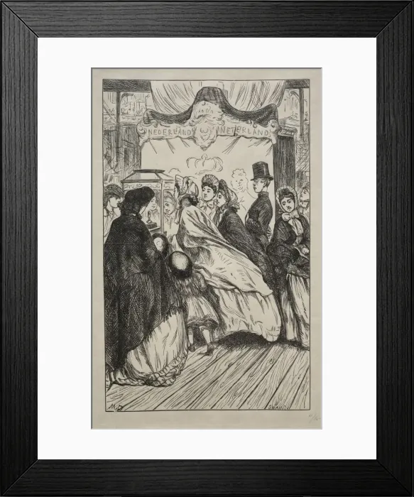 Framed Print : Jewels - At the Great Exhibition, 1862. Creator: George Louis Palmella Busson Du Maurier (British Framed Print : Jewels - At the Great Exhibition, 1862. Creator: George Louis Palmella Busson Du Maurier (British