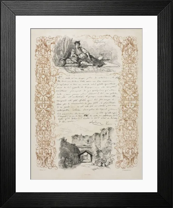 Framed Print : Jewess of Algiers and a Street in Algiers, 1838. Creator: Eugene Delacroix (French Framed Print : Jewess of Algiers and a Street in Algiers, 1838. Creator: Eugene Delacroix (French
