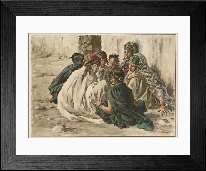 Framed Print : Jeux de Fillettes a Laghouat, 1899. Creator: Etienne Dinet (French, 1861-1929) Framed Print : Jeux de Fillettes a Laghouat, 1899. Creator: Etienne Dinet (French, 1861-1929)