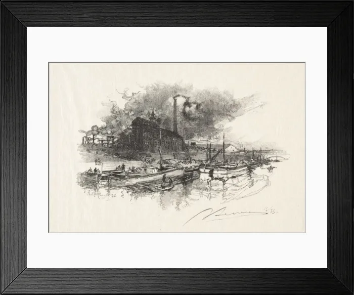 Framed Print : Javel. Creator: Auguste Louis Lepere (French, 1849-1918) Framed Print : Javel. Creator: Auguste Louis Lepere (French, 1849-1918)