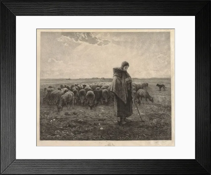 Framed Print : La Bergerie, 1885. Creator: Benjamin-Louis-Auguste Damman (French, 1835-1921) Framed Print : La Bergerie, 1885. Creator: Benjamin-Louis-Auguste Damman (French, 1835-1921)