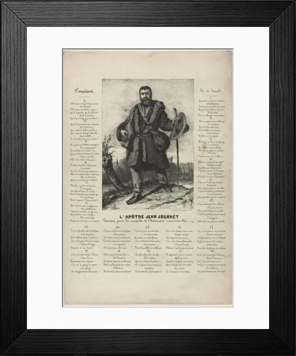 Framed Print : Jean Journet Departing for the Conquest of Universal Harmony, 1850. Creator: Gustave Courbet Framed Print : Jean Journet Departing for the Conquest of Universal Harmony, 1850. Creator: Gustave Courbet
