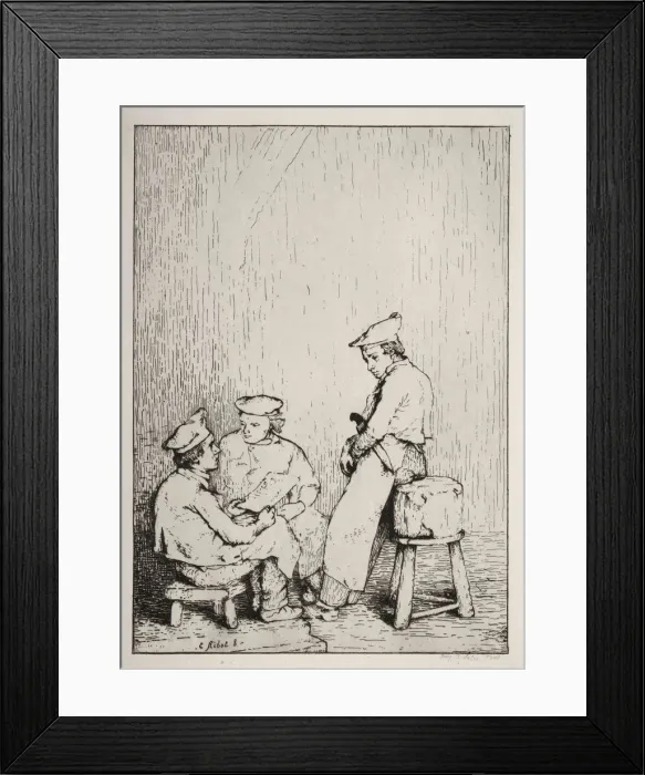 Framed Print : La Carte. Creator: Theodule Ribot (French, 1823-1891) Framed Print : La Carte. Creator: Theodule Ribot (French, 1823-1891)