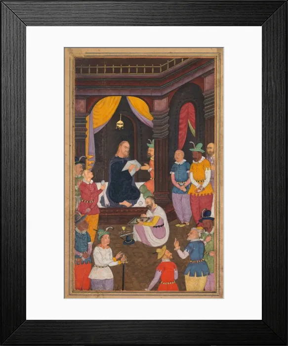 Framed Print : Jesus being portrayed by King Abgars painter, from a Mir at al-quds Framed Print : Jesus being portrayed by King Abgars painter, from a Mir at al-quds