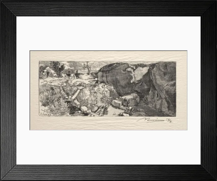 Framed Print : La Carriere de gres, 1890. Creator: Auguste Louis Lepere (French, 1849-1918) Framed Print : La Carriere de gres, 1890. Creator: Auguste Louis Lepere (French, 1849-1918)