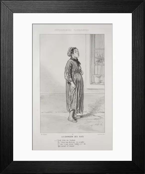 Framed Print : La Chanson des Rues. Creator: Paul Gavarni (French, 1804-1866) Framed Print : La Chanson des Rues. Creator: Paul Gavarni (French, 1804-1866)