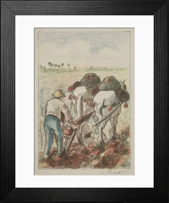 Framed Print : La Charrue, 1901. Creator: Camille Pissarro (French, 1830-1903) Framed Print : La Charrue, 1901. Creator: Camille Pissarro (French, 1830-1903)