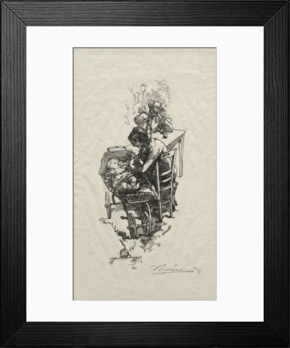 Framed Print : La femme au berceau. Creator: Auguste Louis Lepere (French, 1849-1918) Framed Print : La femme au berceau. Creator: Auguste Louis Lepere (French, 1849-1918)