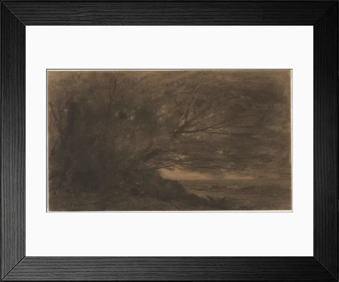 Framed Print : Landscape (The Large Tree), c. 1865-1870. Creator: Jean Baptiste Camille Corot (French, 1796-1875) Framed Print : Landscape (The Large Tree), c. 1865-1870. Creator: Jean Baptiste Camille Corot (French, 1796-1875)