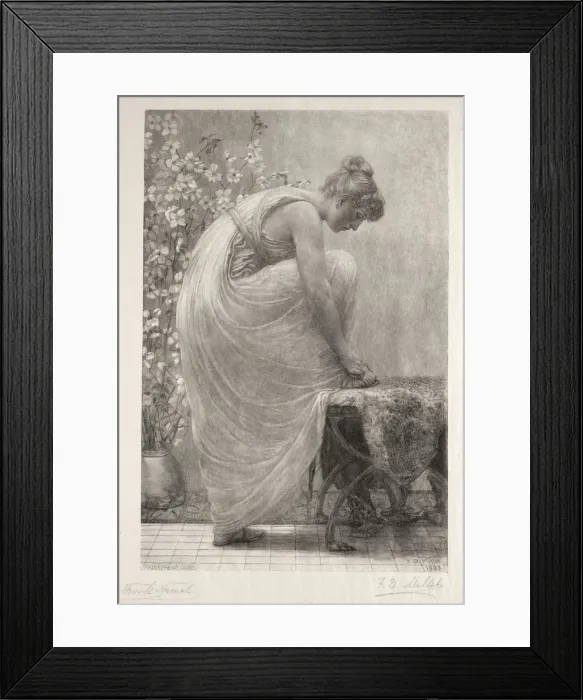 Framed Print : Lacing the Sandal, 1886. Creator: Frank French (American, 1850-1933) Framed Print : Lacing the Sandal, 1886. Creator: Frank French (American, 1850-1933)