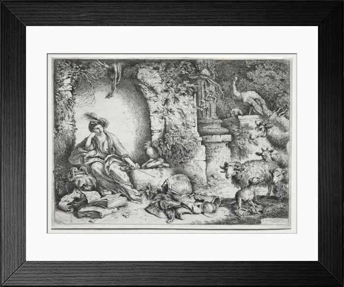 Framed Print : La Melancolie, c. 1660-1665. Creator: Giovanni Benedetto Castiglione (Italian, 1609-1664) Framed Print : La Melancolie, c. 1660-1665. Creator: Giovanni Benedetto Castiglione (Italian, 1609-1664)