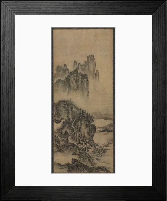 Framed Print : Landscape with a Distant Temple, early 1500s. Creator: Unknown Framed Print : Landscape with a Distant Temple, early 1500s. Creator: Unknown