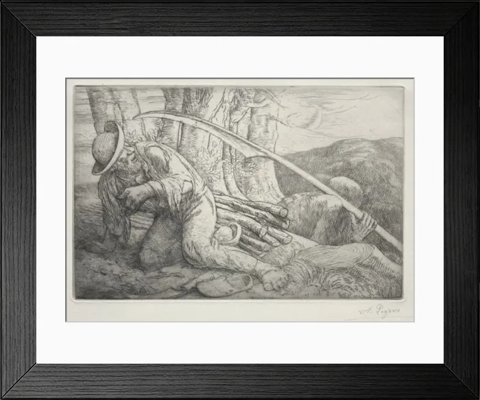 Framed Print : La Mort et le Bucheron (5th Plate). Creator: Alphonse Legros (French, 1837-1911) Framed Print : La Mort et le Bucheron (5th Plate). Creator: Alphonse Legros (French, 1837-1911)