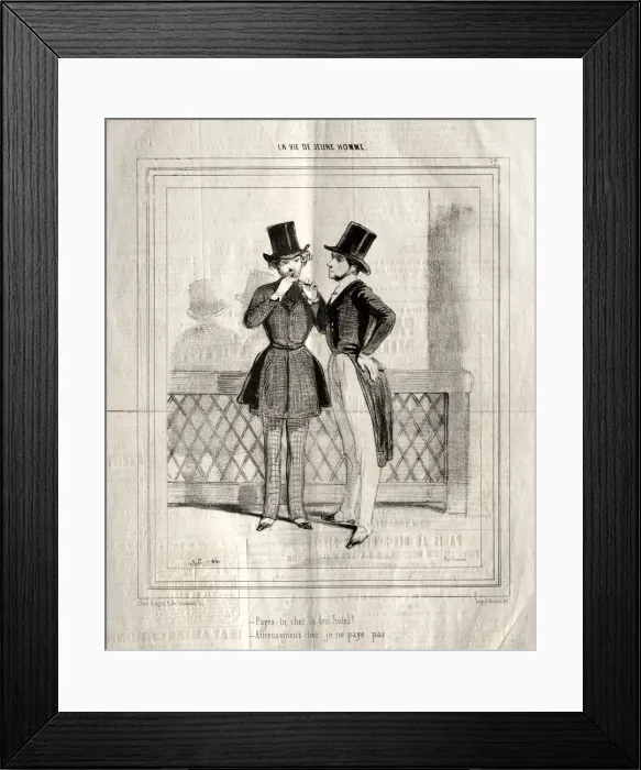 Framed Print : La Vie de Jeune Homme, 1842. Creator: Paul Gavarni (French, 1804-1866) Framed Print : La Vie de Jeune Homme, 1842. Creator: Paul Gavarni (French, 1804-1866)