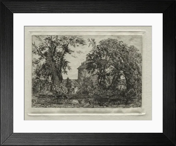 Framed Print : La Pigeonniere. Creator: Maxime Lalanne (French, 1827-1886) Framed Print : La Pigeonniere. Creator: Maxime Lalanne (French, 1827-1886)