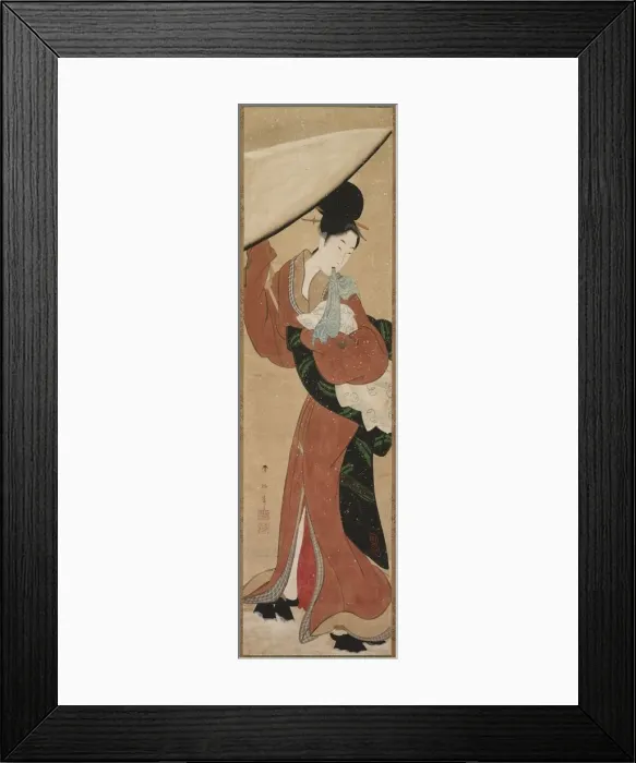Framed Print : Lady with a Parasol, early 1800s. Creator: Koikawa Harumasa (Japanese) Framed Print : Lady with a Parasol, early 1800s. Creator: Koikawa Harumasa (Japanese)