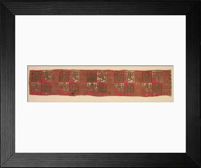 Framed Print : Lampas with heraldry of Castile and Leon, from a royal Christian robe, 1200-1325 Framed Print : Lampas with heraldry of Castile and Leon, from a royal Christian robe, 1200-1325