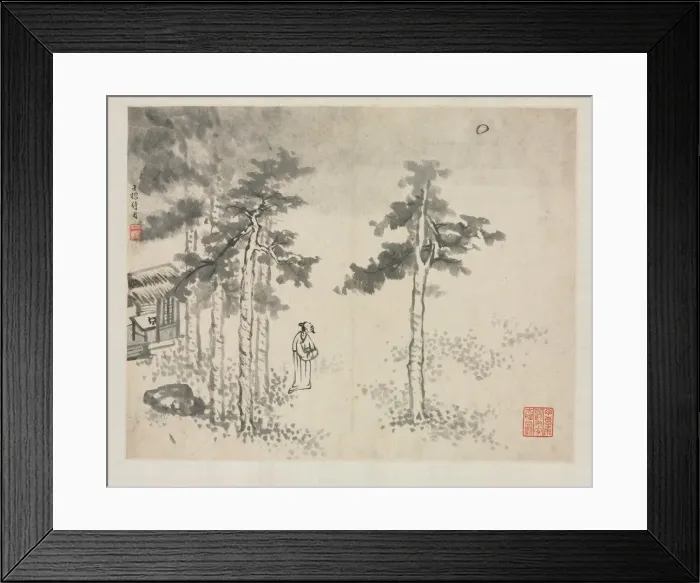 Framed Print : Landscape Album in Various Styles: Shibiao Waiting for the Moon, 1684. Creator: Zha Shibiao Framed Print : Landscape Album in Various Styles: Shibiao Waiting for the Moon, 1684. Creator: Zha Shibiao