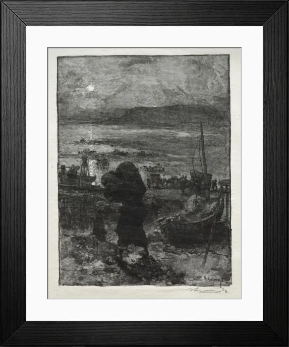 Framed Print : La Recolte du Sable. Creator: Auguste Louis Lepere (French, 1849-1918) Framed Print : La Recolte du Sable. Creator: Auguste Louis Lepere (French, 1849-1918)