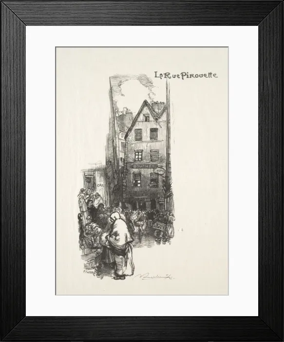 Framed Print : La Rue Pirouette. Creator: Auguste Louis Lepere (French, 1849-1918) Framed Print : La Rue Pirouette. Creator: Auguste Louis Lepere (French, 1849-1918)