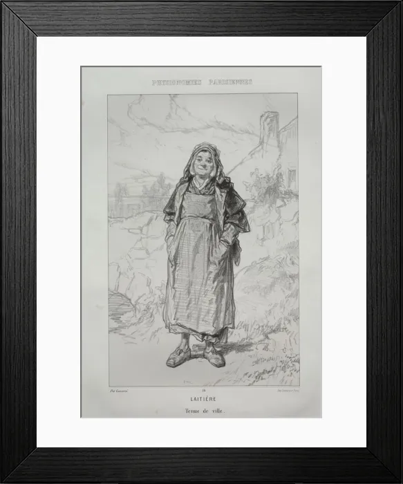 Framed Print : Laitiere. Creator: Paul Gavarni (French, 1804-1866) Framed Print : Laitiere. Creator: Paul Gavarni (French, 1804-1866)