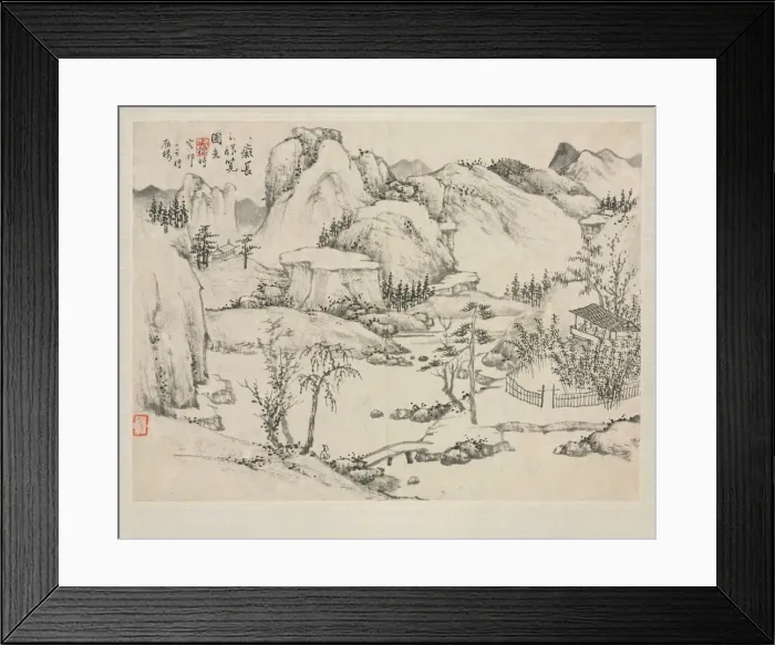 Framed Print : Landscape Album in Various Styles: Scenery of Mt. Changbai after Huang Gongwang, 1684 Framed Print : Landscape Album in Various Styles: Scenery of Mt. Changbai after Huang Gongwang, 1684